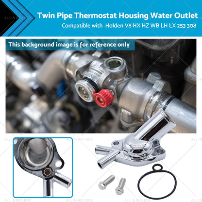 Twin Pipe Thermostat Housing Water Outlet for Holden V8 HX HZ WB LH LX (1976-1980)