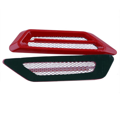 2 x Red Car Exterior Hood Air Flow Fender Side Vent Intakes for Universal Models