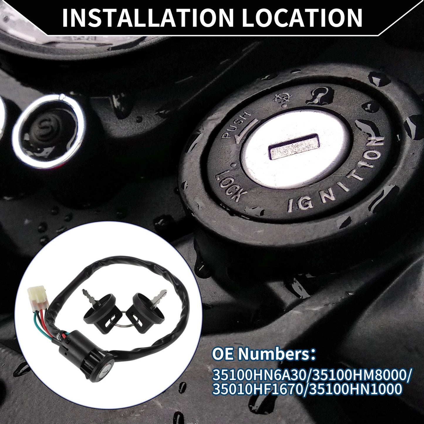 Ignition Key Switch for Honda TRX200 FourTrax (1991)