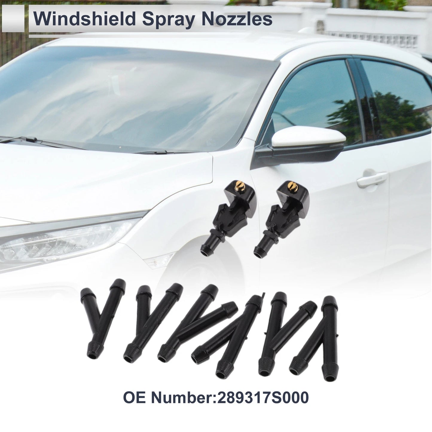 6 Pcs Washer Nozzle & Hose Connector for Nissan