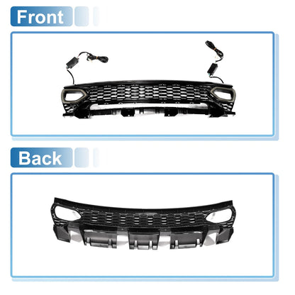Front Upper Hood Bumper Grille for Dodge Charger with Light (2015-2023)
