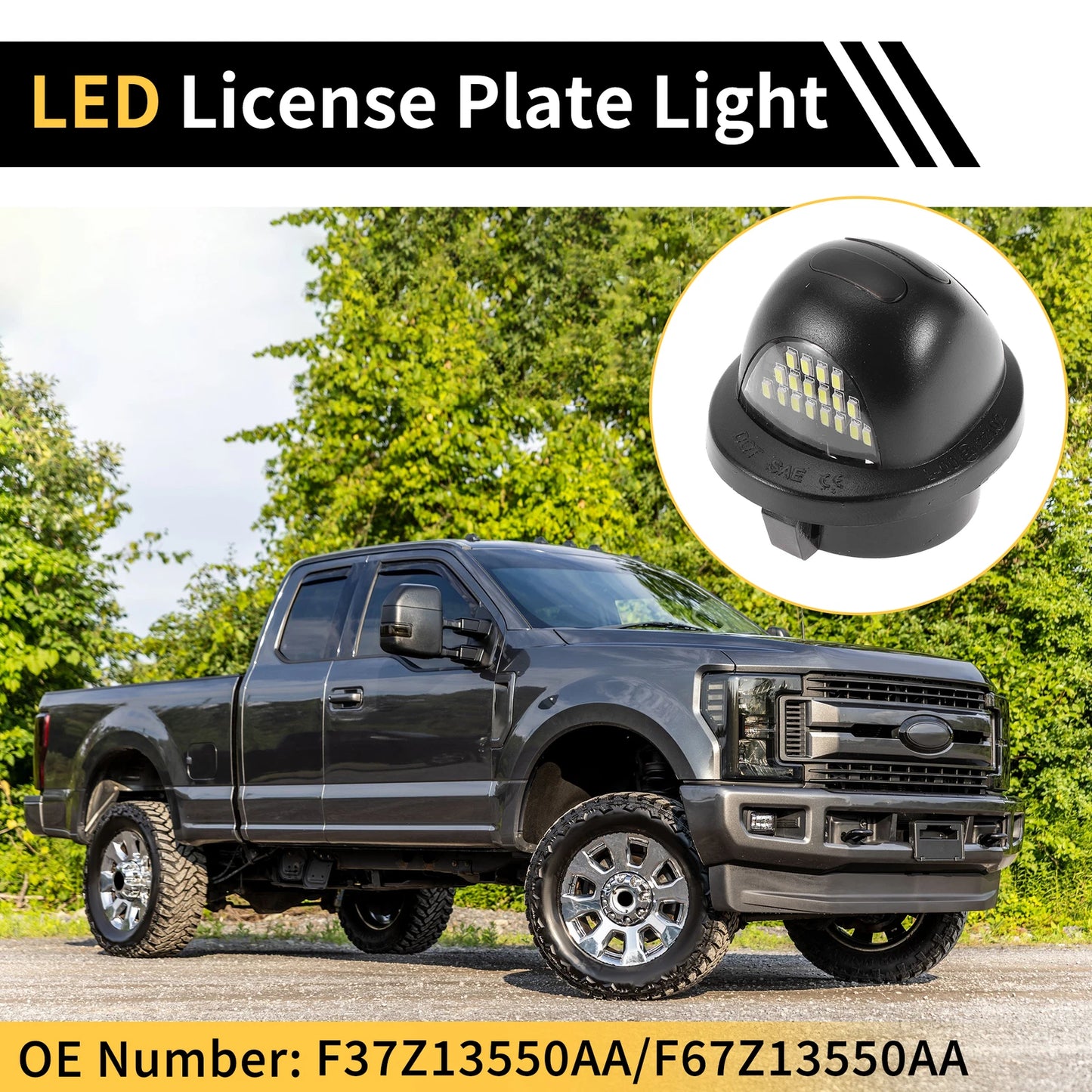 License Plate Lights White Red for Ford F-150 F-250 F-350 (1990-2001)