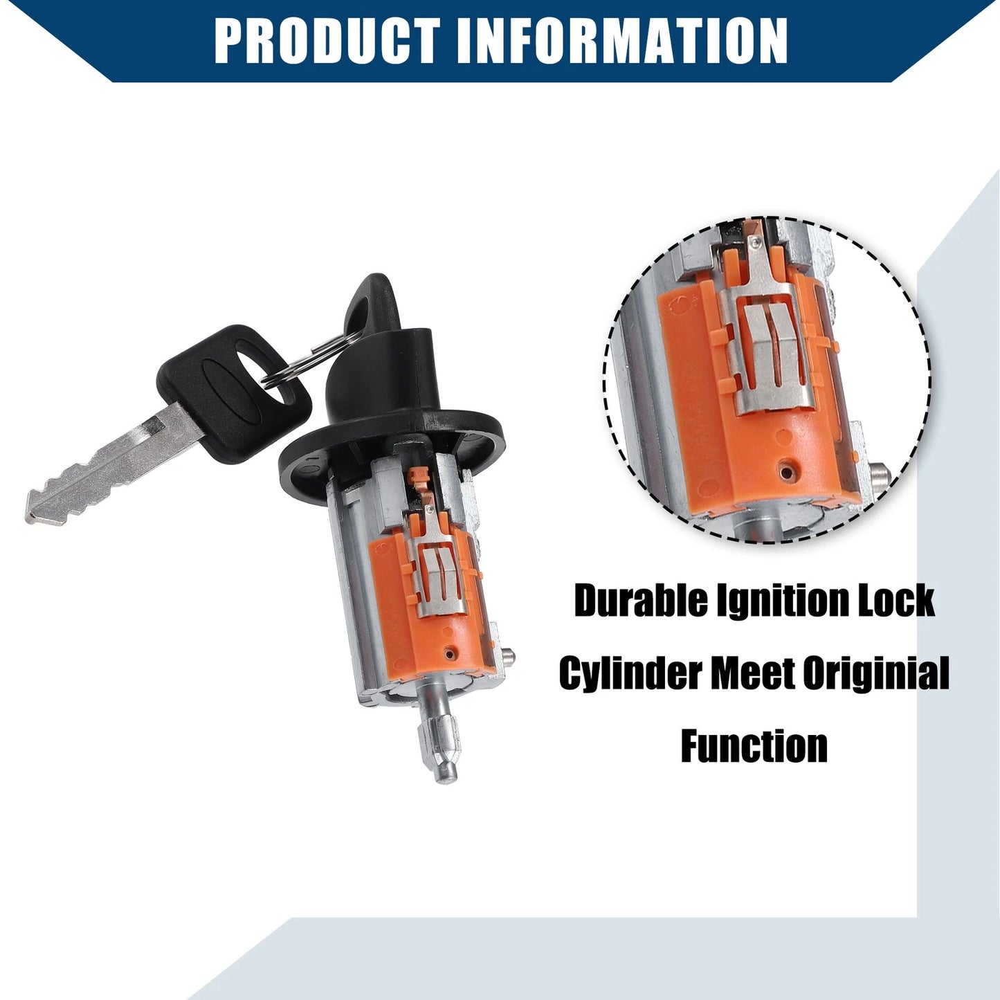 Ignition Switch Door Lock Cylinder w/ Key for Ford E150 E250 E350 (2003-2014)