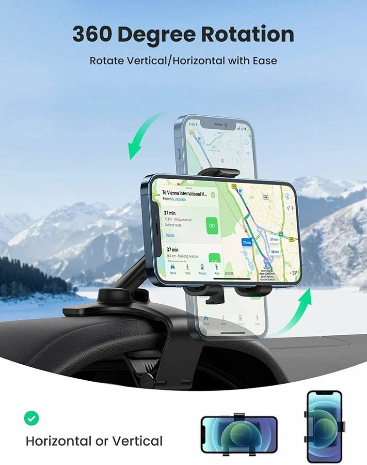 Universal 360° Mobile Phone Holder for Car GPS Navigation Dash Mount