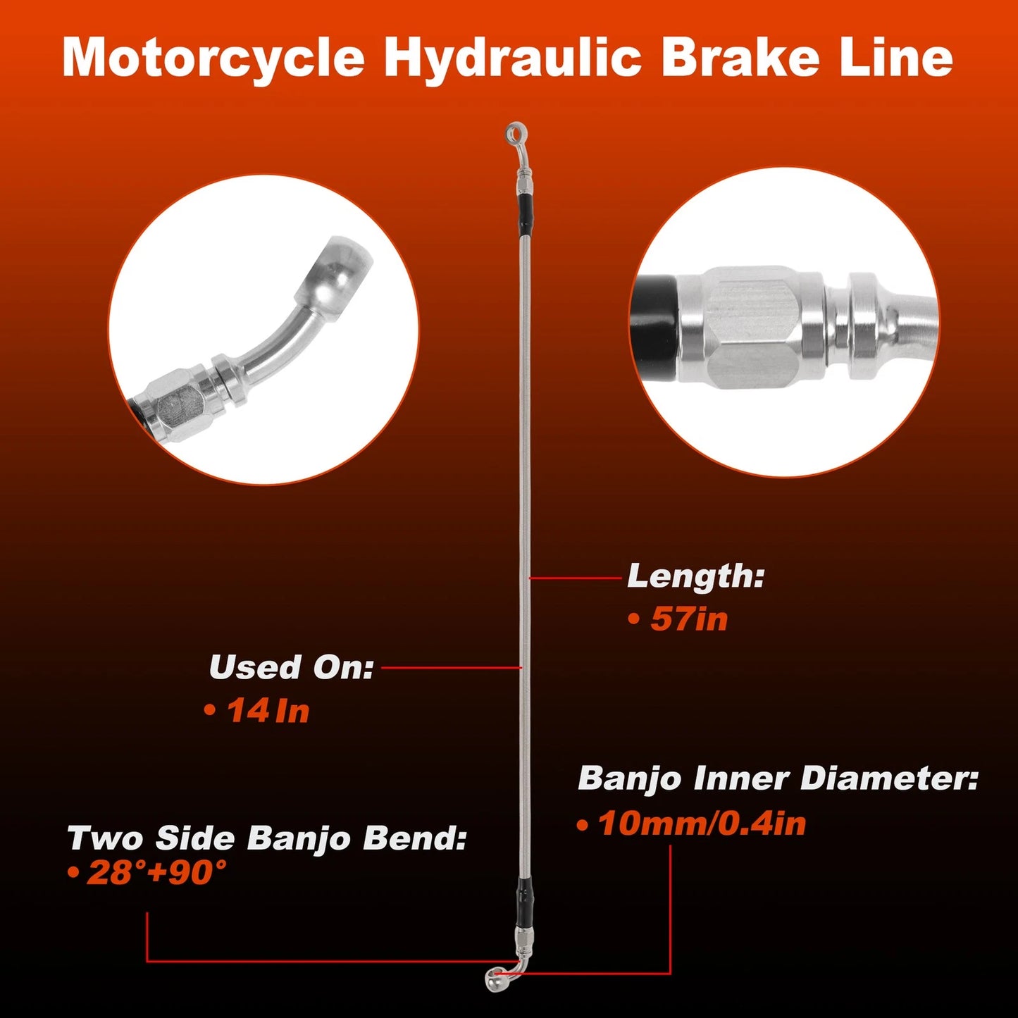 57" / Hydraulic Front Brake Line Kit / for Harley Davidson Touring (1997–2013)