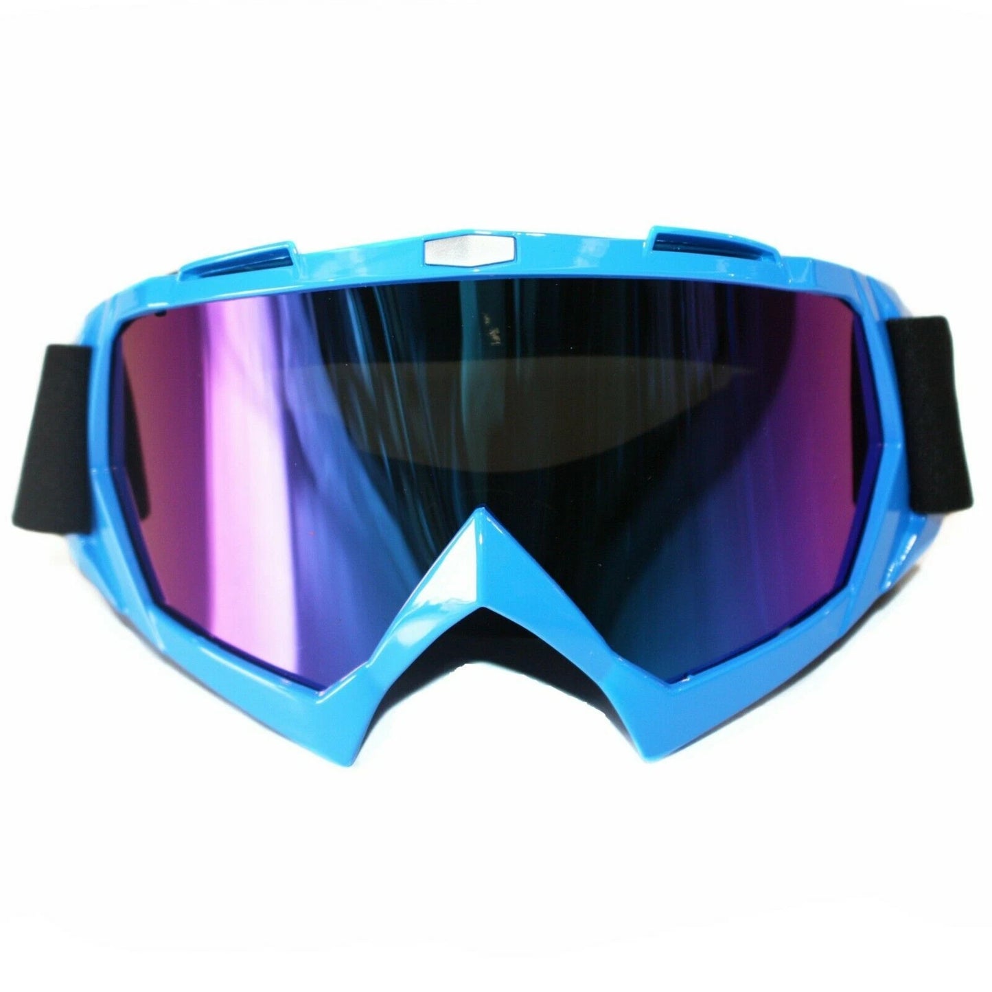 Tinted Blue MX Goggles for Motocross Motorbike - Anti-Fog UV Protection