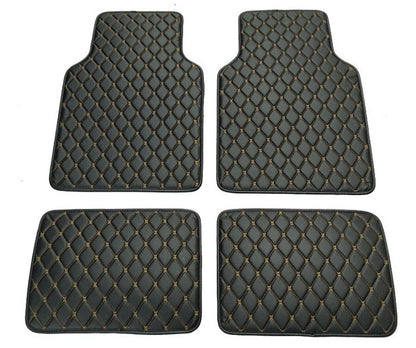 4 x Universal Black PU Leather Car Floor Mats Waterproof for All Models
