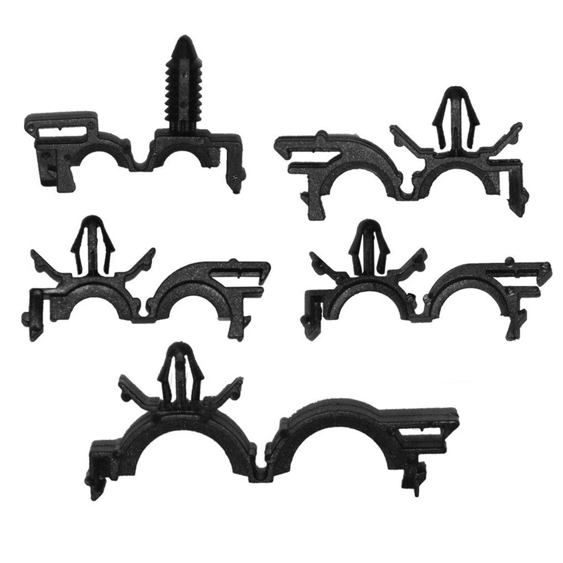 125 x Car Wiring Harness Fastener Clips for GM Mazda - Black