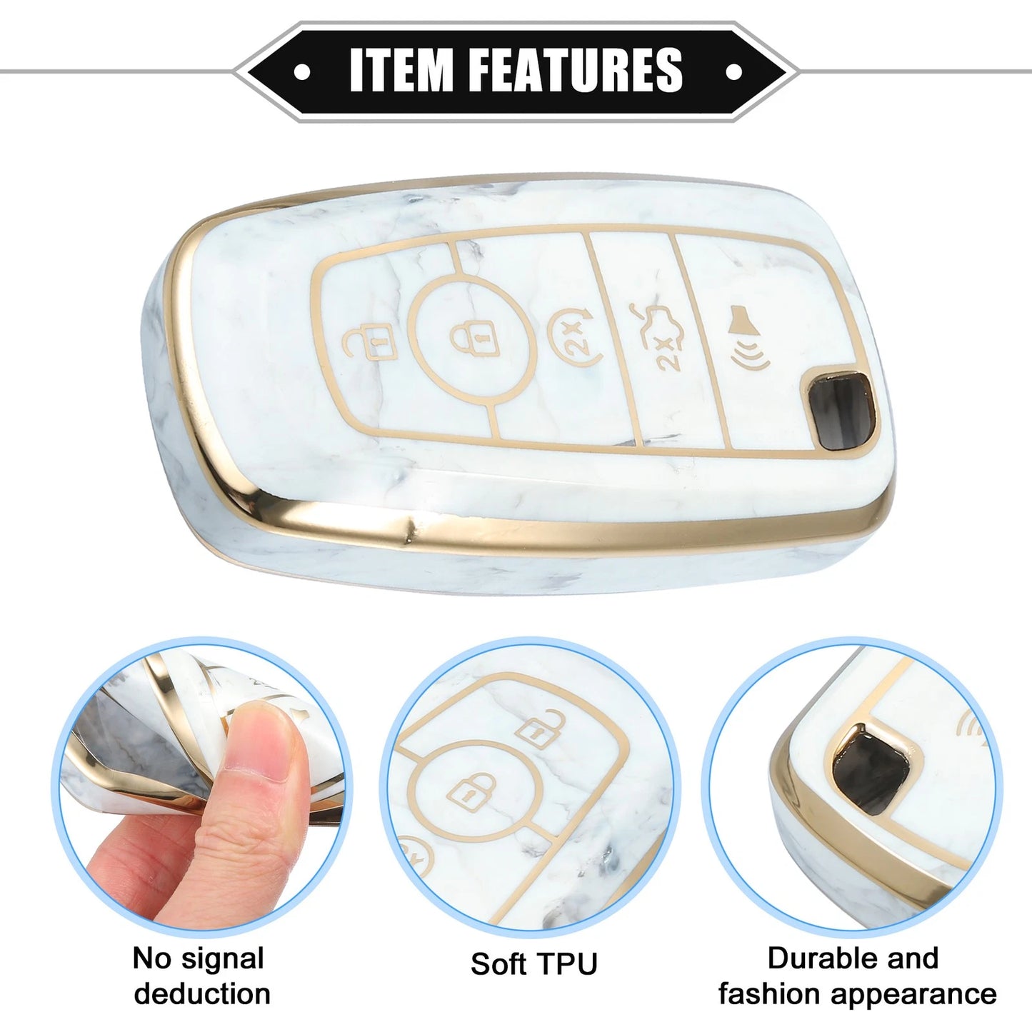 Key Fob Cover for Ford Smart Key 5 Button - Durable TPU Gray