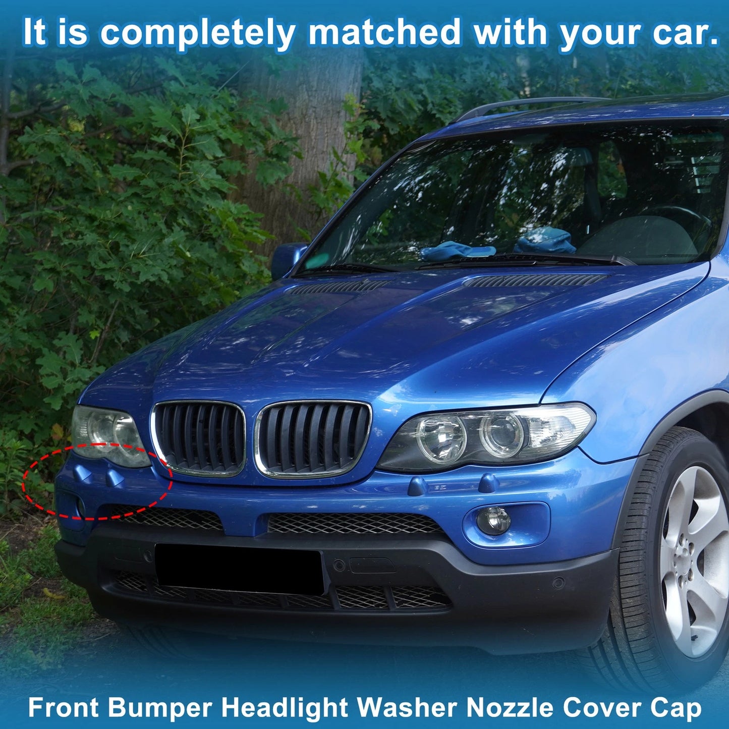 Front Right Side Bumper Headlight Washer Nozzle Cover for BMW X5 (2000-2006)