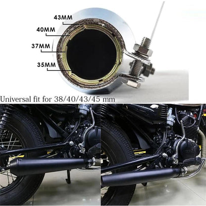 2 x Black Cafe Reverse Cone Megaphone Exhaust Pipes for GSXR 750, YZF R6