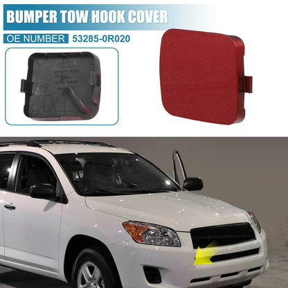 Front Tow Hook Cap for Toyota RAV4 2009-2012 - 2 x Bright Vintage Red Covers