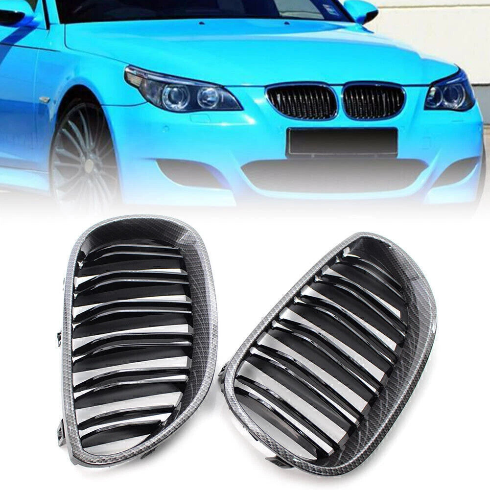 Carbon Fiber Look Front Kidney Grille for BMW E60 E61 5 Series M5 (2004-2010)