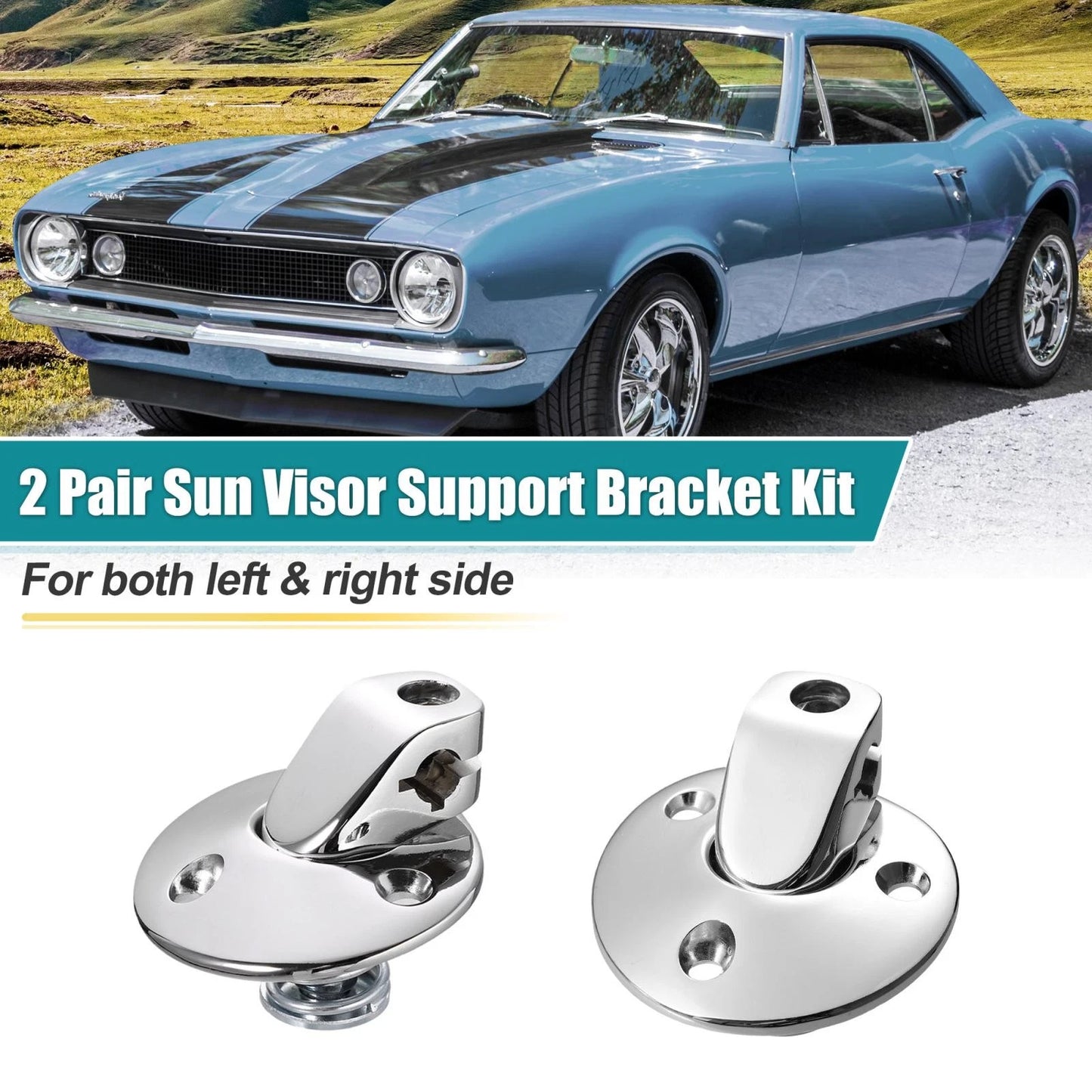 2 x Sunvisor Support Brackets for Buick Chevrolet (1964–1973)