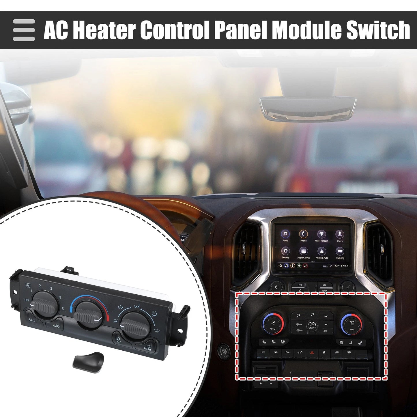 HVAC A/C Heater Climate Control Panel for Chevrolet Silverado 1500 (1999-2002)