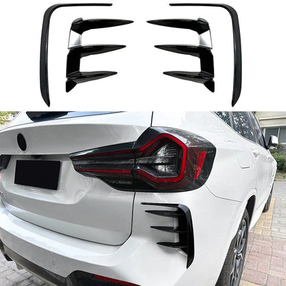 For 2022-23 BMW X3 G01 LCI M-Sport Gloss Black Rear Bumper Vent Side Canards
