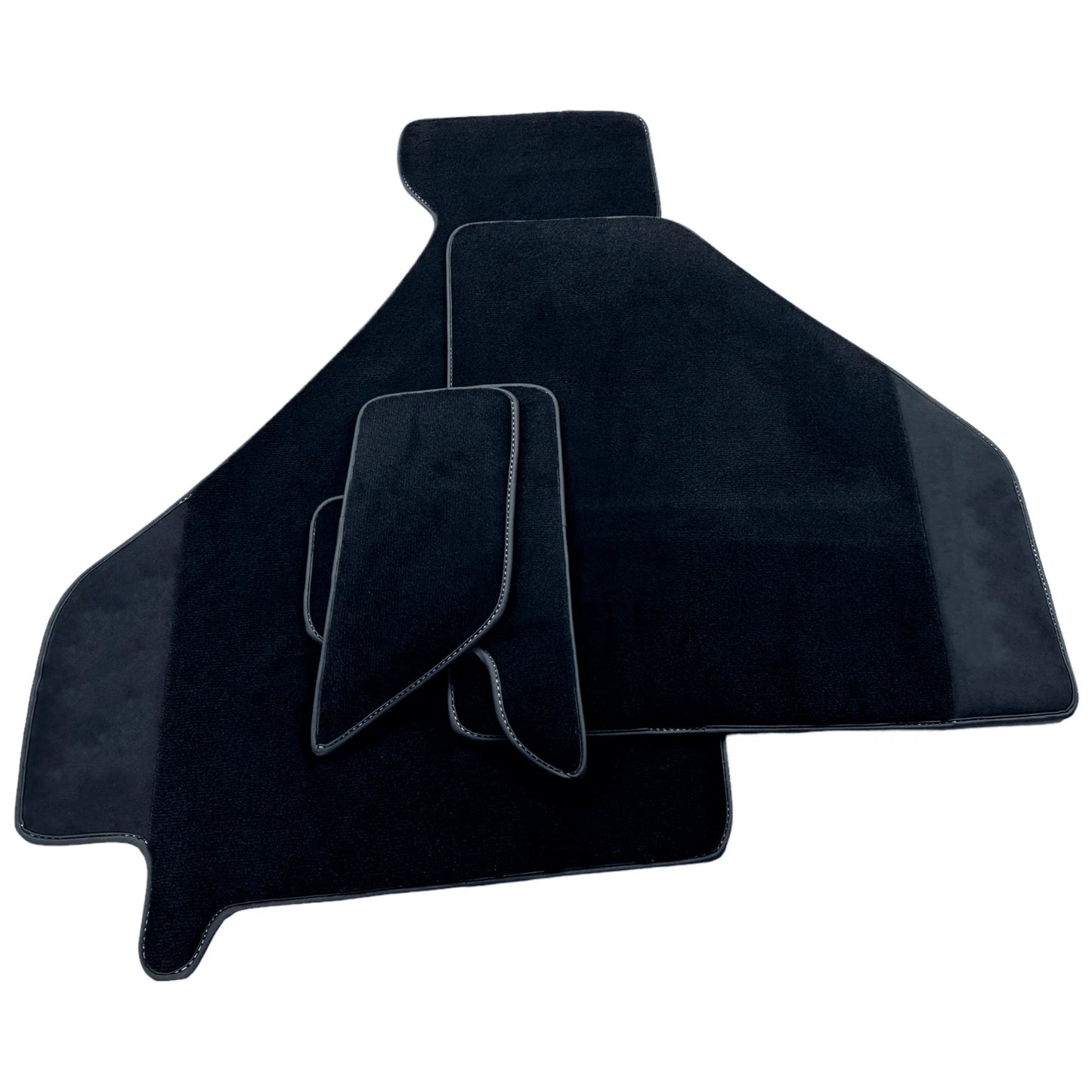 AutoWin Black Floor Mats for Ferrari F355 (1994-1999) with Alcantara Leather
