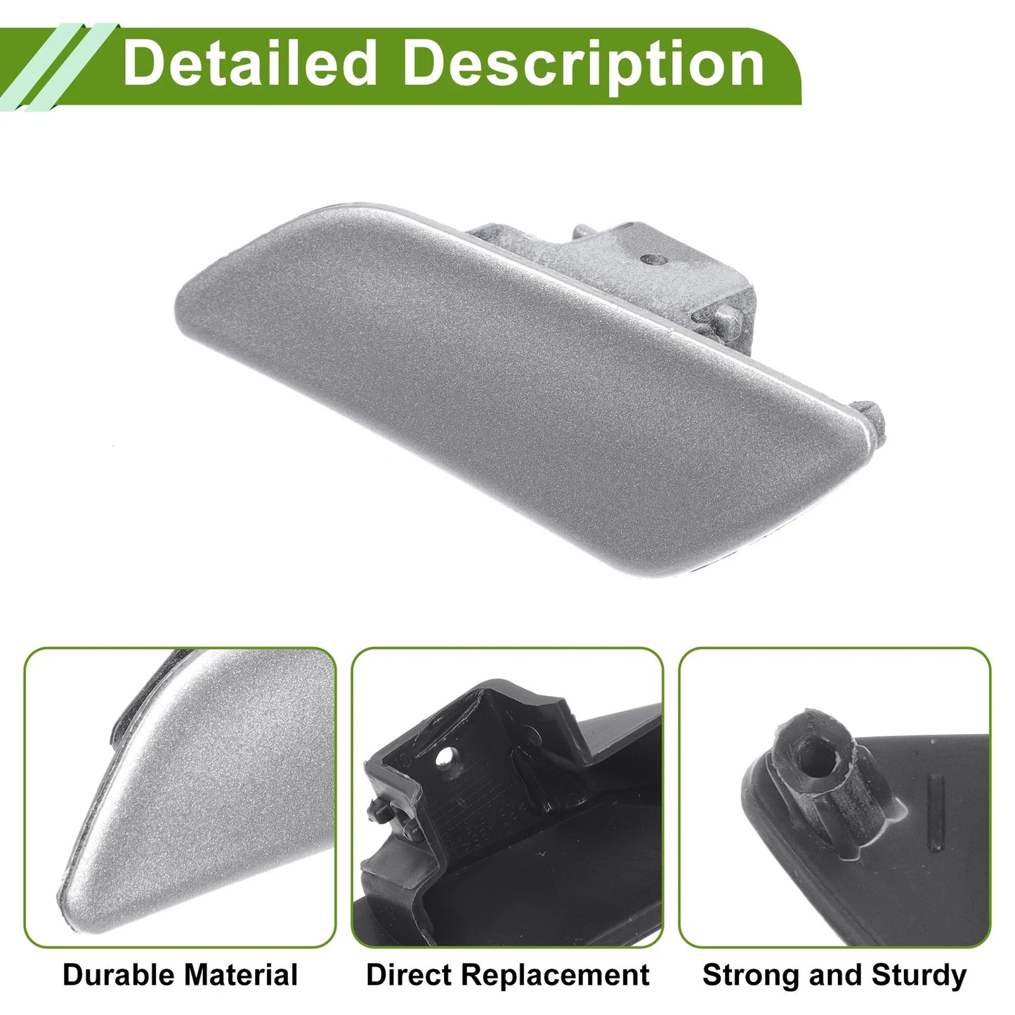 Left Washer Nozzle Cover Cap for Porsche Panamera Silver Tone
