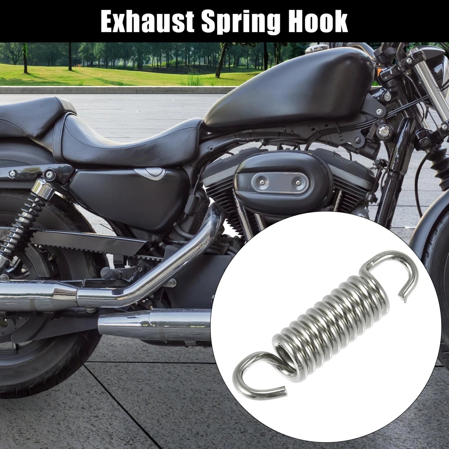 Exhaust Pipe Spring Hook 43mm 1.69" Stainless Steel Silver Tone for Motorcycles