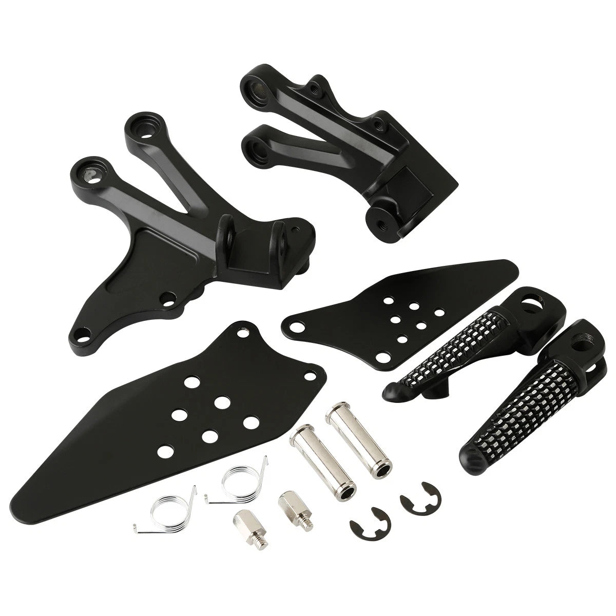 Matte Black Front Footrest Pegs for Kawasaki Ninja ZX10R (2004-2005)