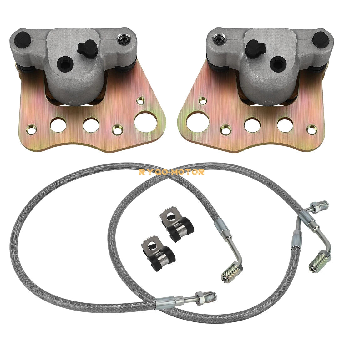 Front Brake Calipers w/Pads & Lines 2x4 4x4 for Polaris Magnum (2001–2004)