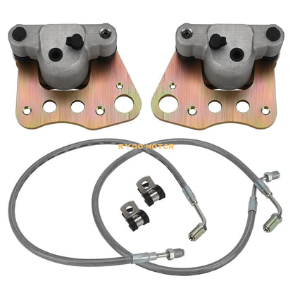 Front Brake Calipers w/Pads & Lines 2x4 4x4 for Polaris Magnum (2001–2004)