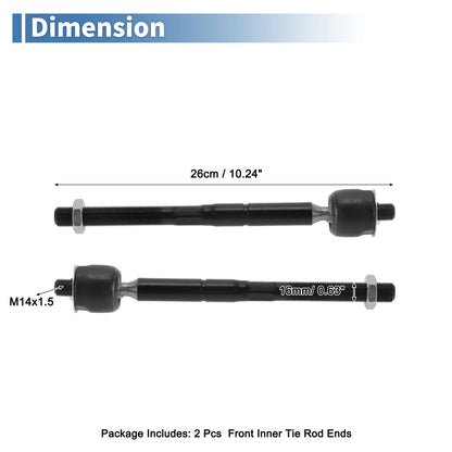 2 x Front Inner Tie Rod End Links for Toyota Sienna (2004-2010)