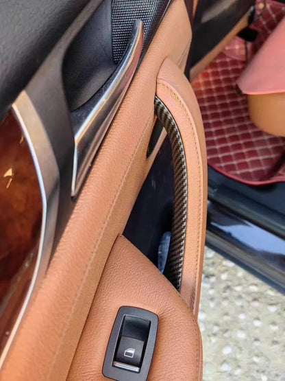 Carbon Fiber Handle Interior Door Panel Pull Cover for BMW X3 X4 (2011–2017)