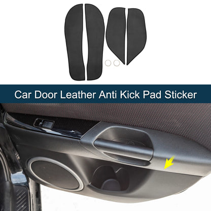 Car Door Leather Anti Kick Pad Sticker for BMW X5 (2014-2018) 1 Set Black