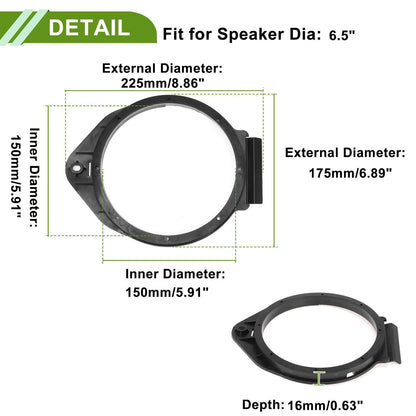 3 x Speaker Spacer Ring Tweeter Speaker Spacer Adapter 6.5" for Chevrolet Cruze