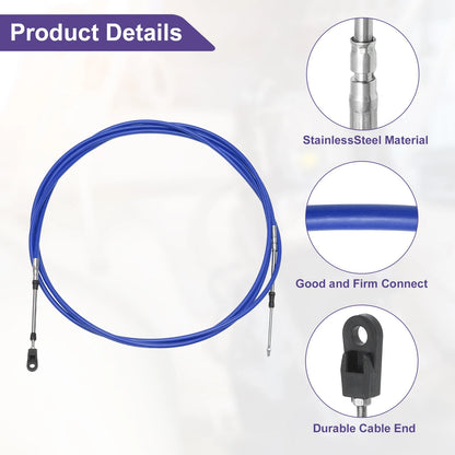 2 x 16ft 33C/3300 Throttle Shift Control Cable Blue for Yamaha