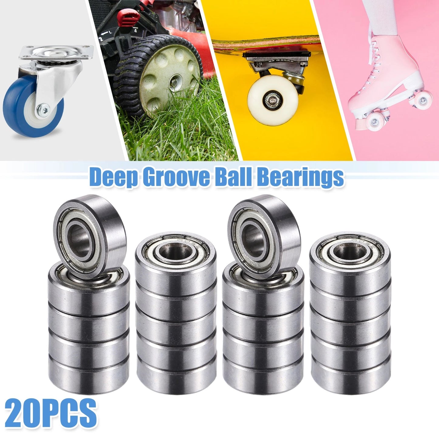 20pcs 5x14x5mm Double Metal Shield Deep Groove Ball Bearings for Machinery