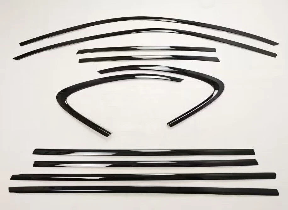 Steel Glossy Black Window Molding Cover Trim for Porsche Cayenne (2019-2023)
