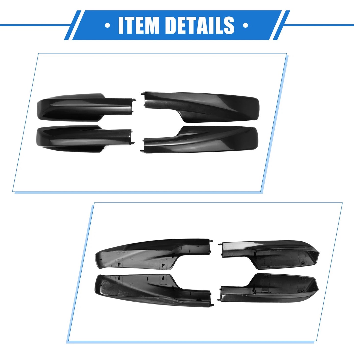 4 x Car Roof Rack Side Rails End Covers for Toyota Highlander (2001-2007)