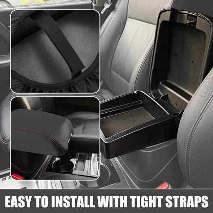 Armrest Cover for Dodge Durango (2011-2021) Black with Red Stitches