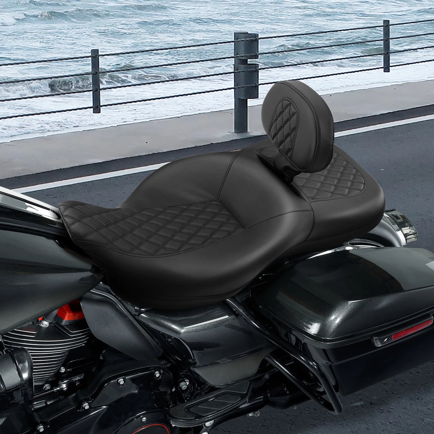Front Driver Backrest & Mounts for Harley Touring Road Street Glide (2009-2023)