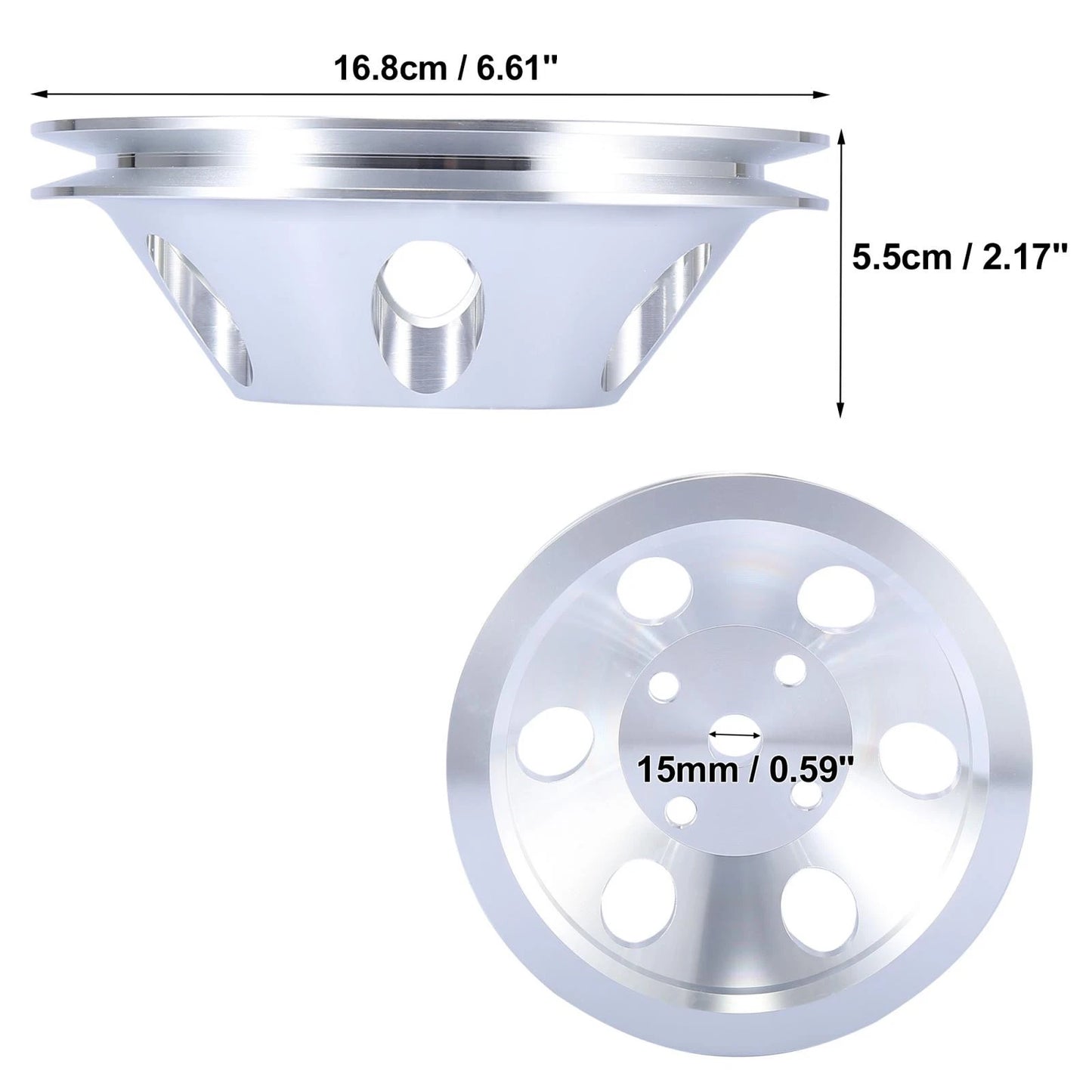 Long Water Pump Pulley 1-Groove 4-Hole for Chevy SBC 350