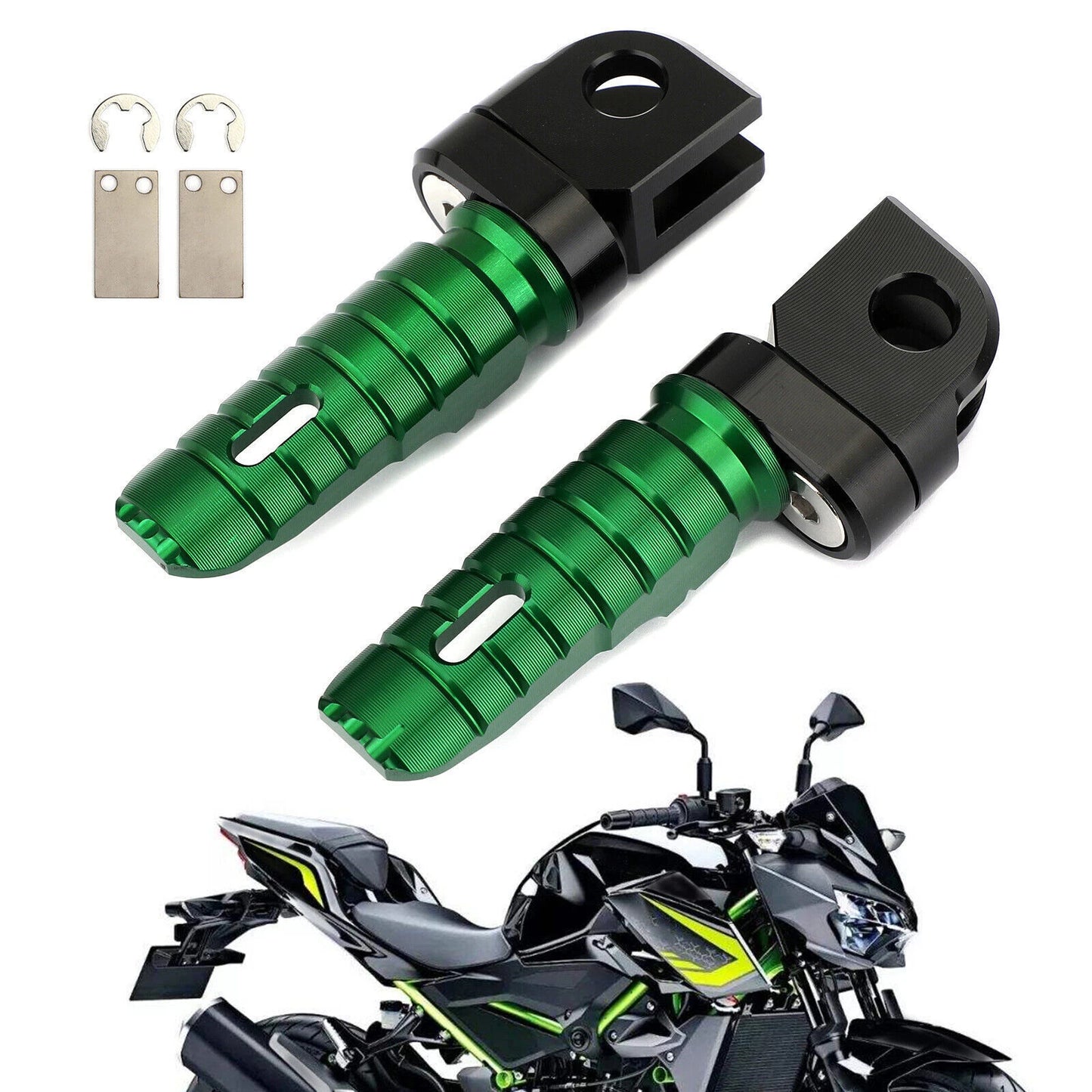 Footrest Pegs for Kawasaki Z900RS, Z1000, Ninja 650, 400, 300 (2017-2023)