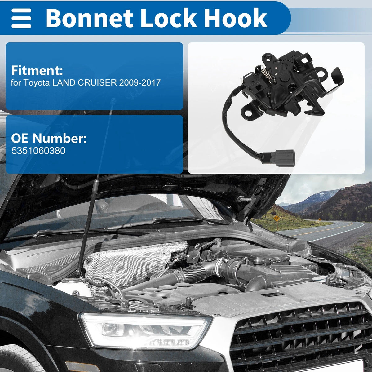 Hood Latch Assembly for Toyota Land Cruiser (2009-2017)