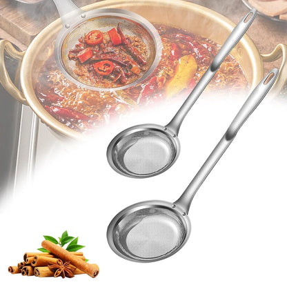 304 Stainless Steel Extra Fine Mesh Strainers for Skimming Grease & Foam