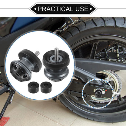 Pair Swingarm Spools 6mm M6x1.0 for Motorcycle Aluminum Alloy Titanium Tone