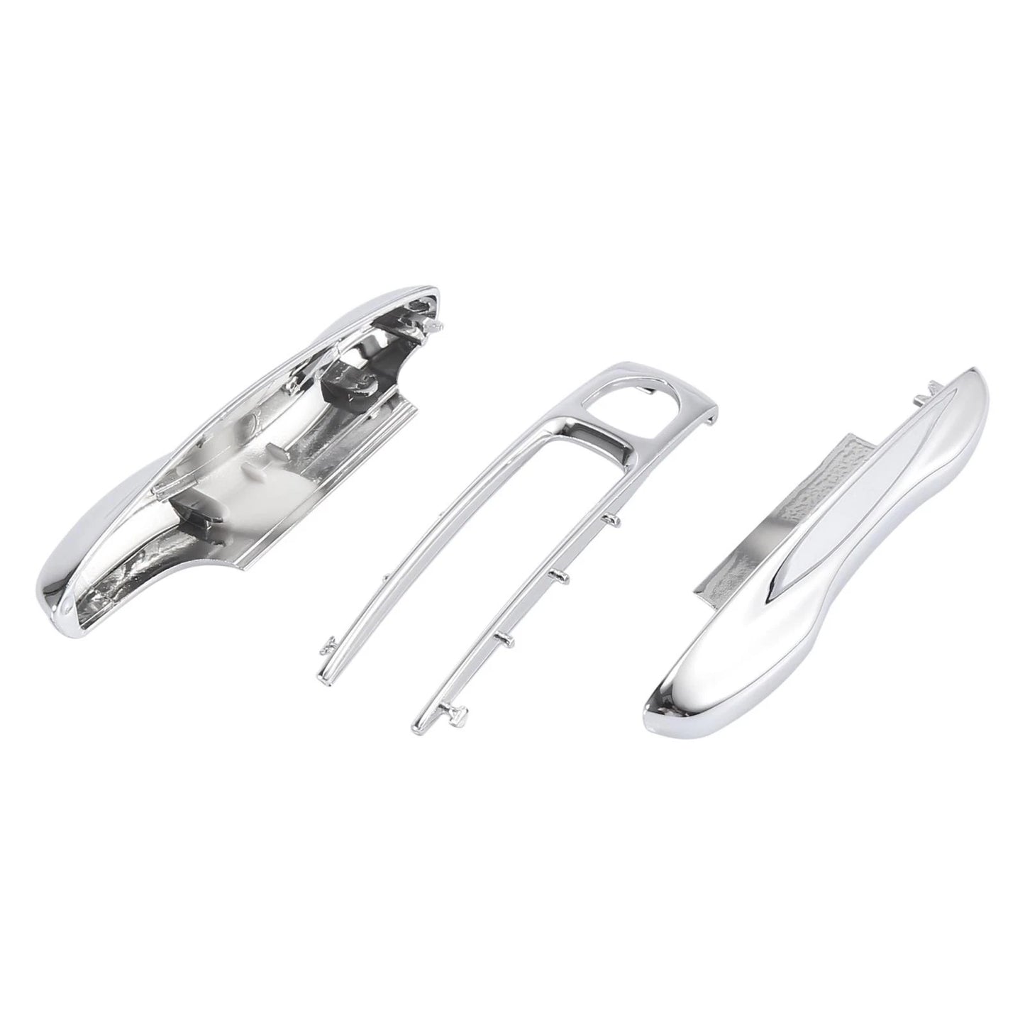 Set Silver Tone Painted Key Fob Cover for Porsche Panamera Cayenne