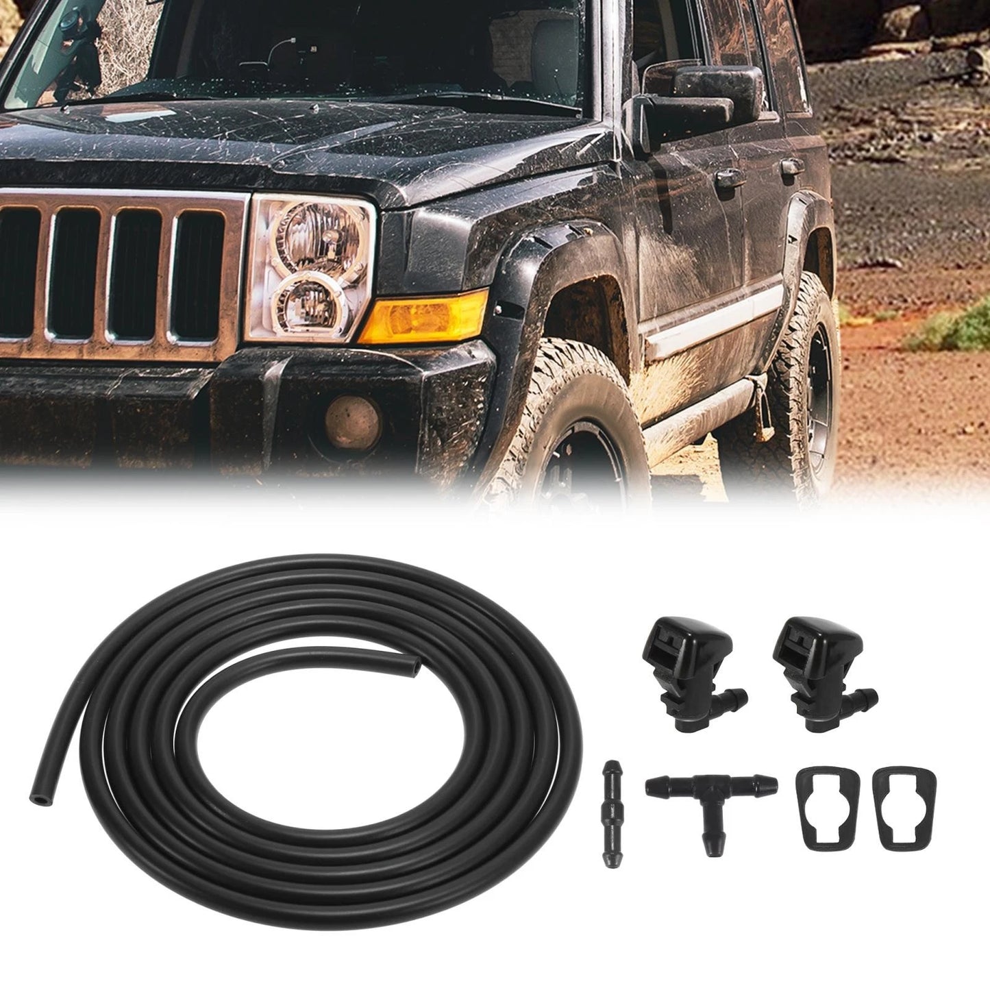 Front Windshield Washer Nozzles Kit for Jeep Commander (2006-2010)