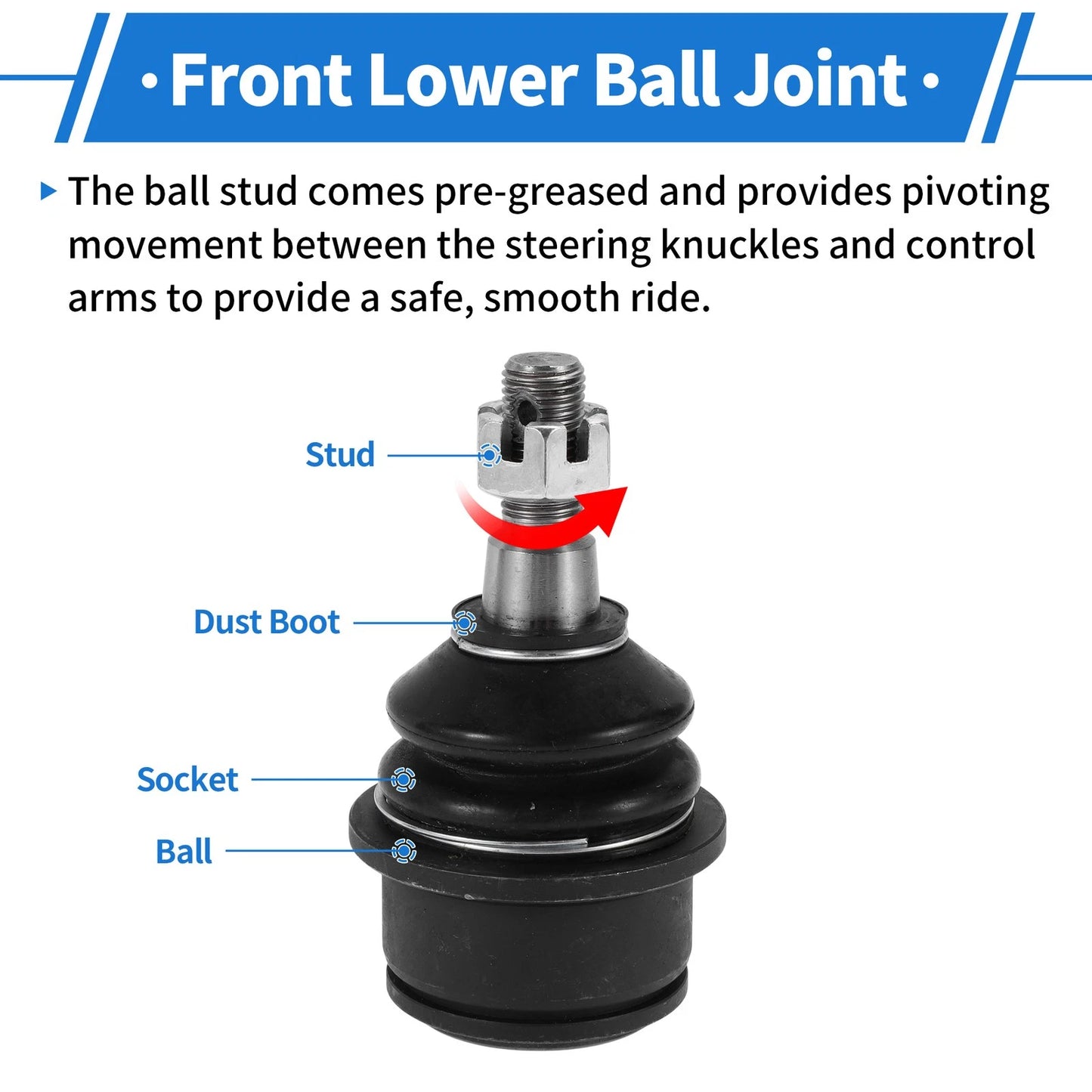 2 x Front Lower Ball Joints for Jeep Cherokee KL Series (2014-2018)