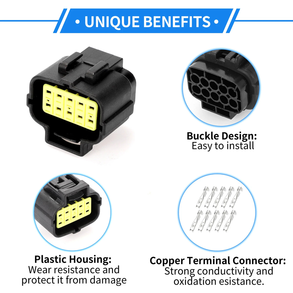 10 Pin Display Monitor Connector Plug for Volvo EC55