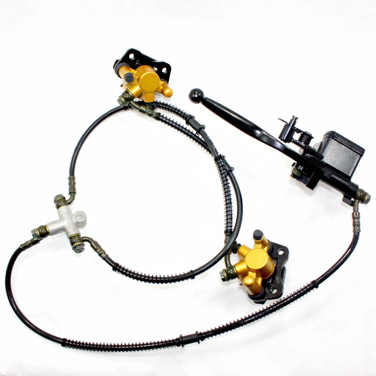 Hydraulic Twin Disc Brake Calipers System + Pads for 110cc 125cc Quad ATV