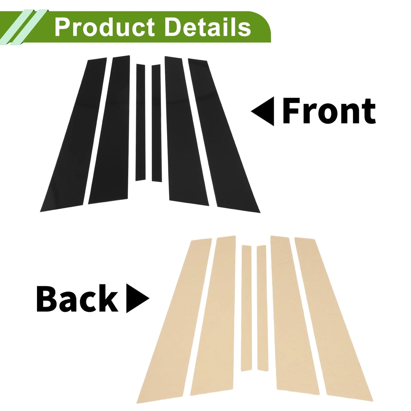 6 Pcs Black Door Pillar Window Trim for BMW 5-Series (2011-2017)