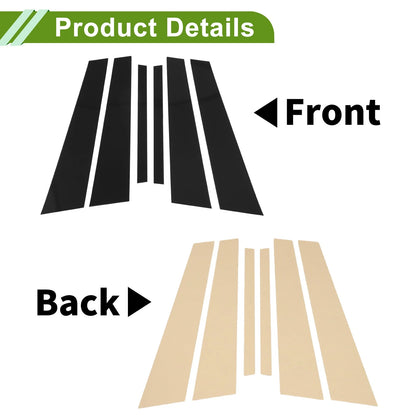 6 Pcs Black Door Pillar Window Trim for BMW 5-Series (2011-2017)