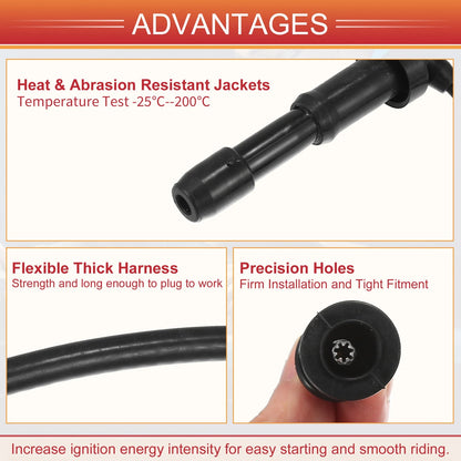 3pcs Spark Plug Wire Ignition Coil Cable for Kia Sorento (2003-2006)
