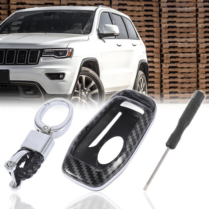 Carbon Fiber Remote Key Fob Cover Case Ring Set for Ford Fusion (2013-2020)